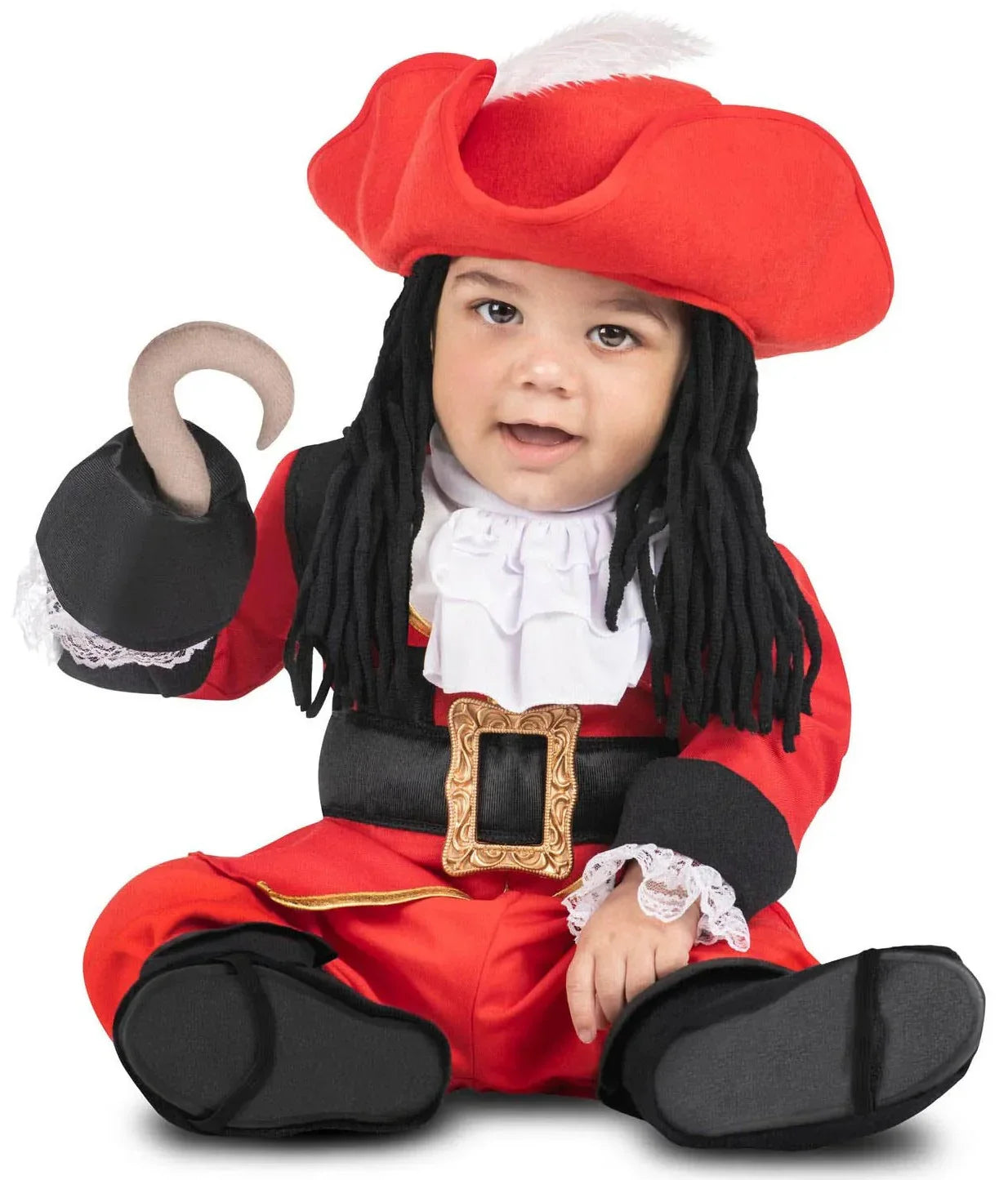 Disfraz de Capitán Garfio Rojo para Bebé Capitán Garfio Viving